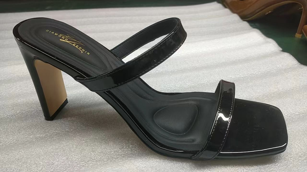 Black Karen Patent Leather Sandal