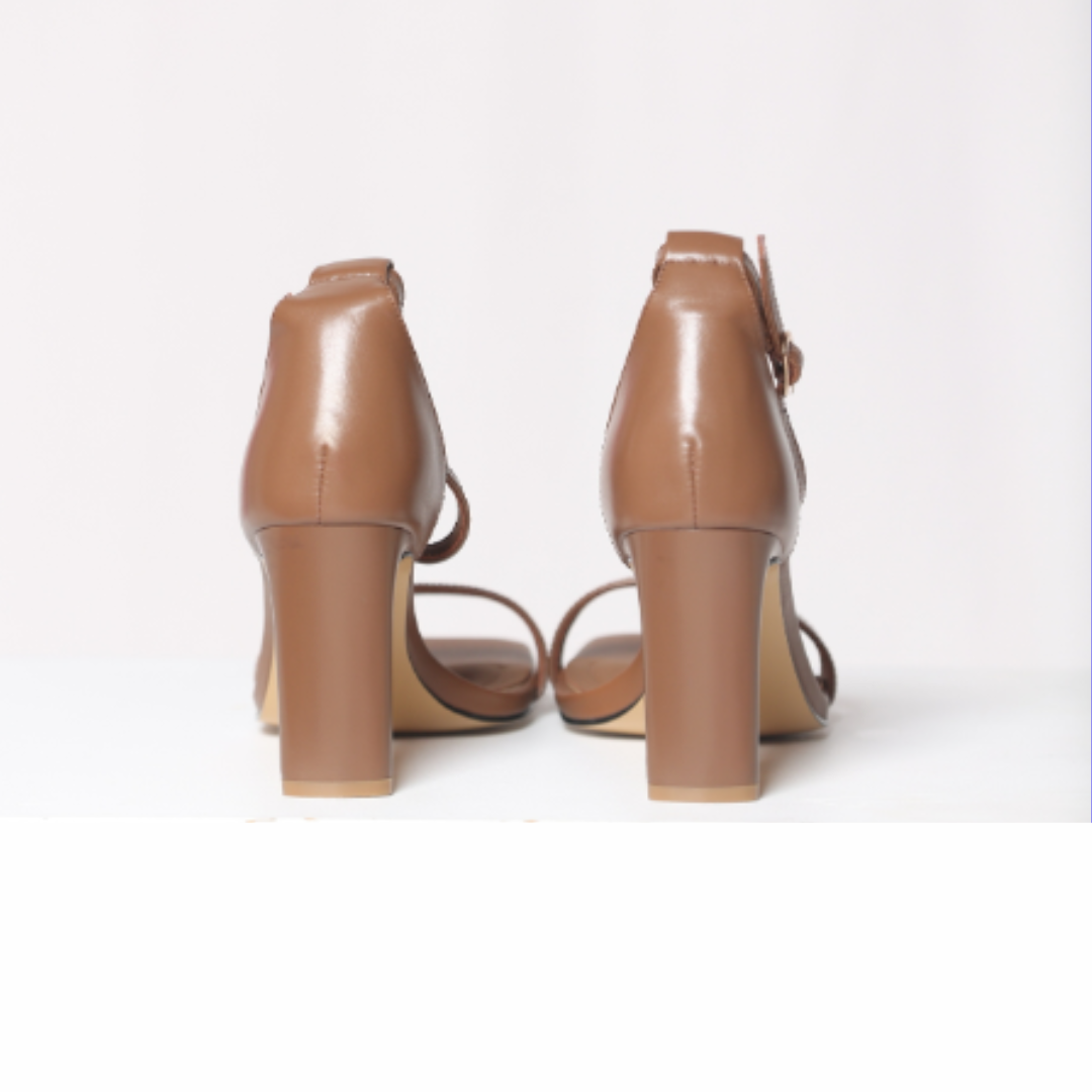 Mocha Lynn Matte Leather Sandal