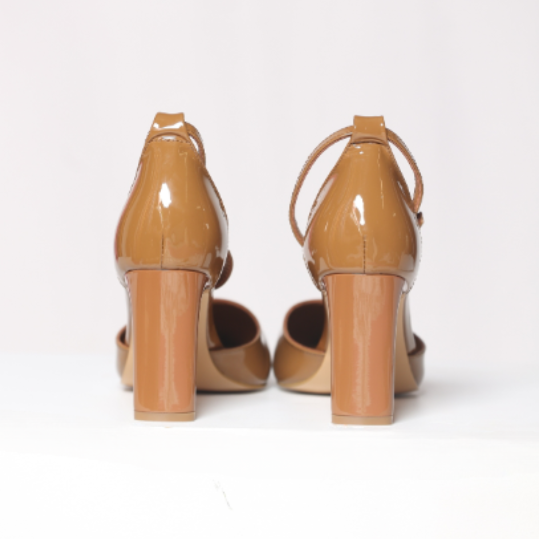 Golden Brown Sinatra Patent Leather Pump