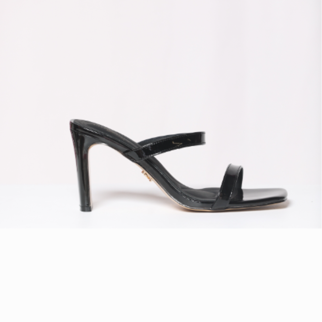 Black Karen Patent Leather Sandal