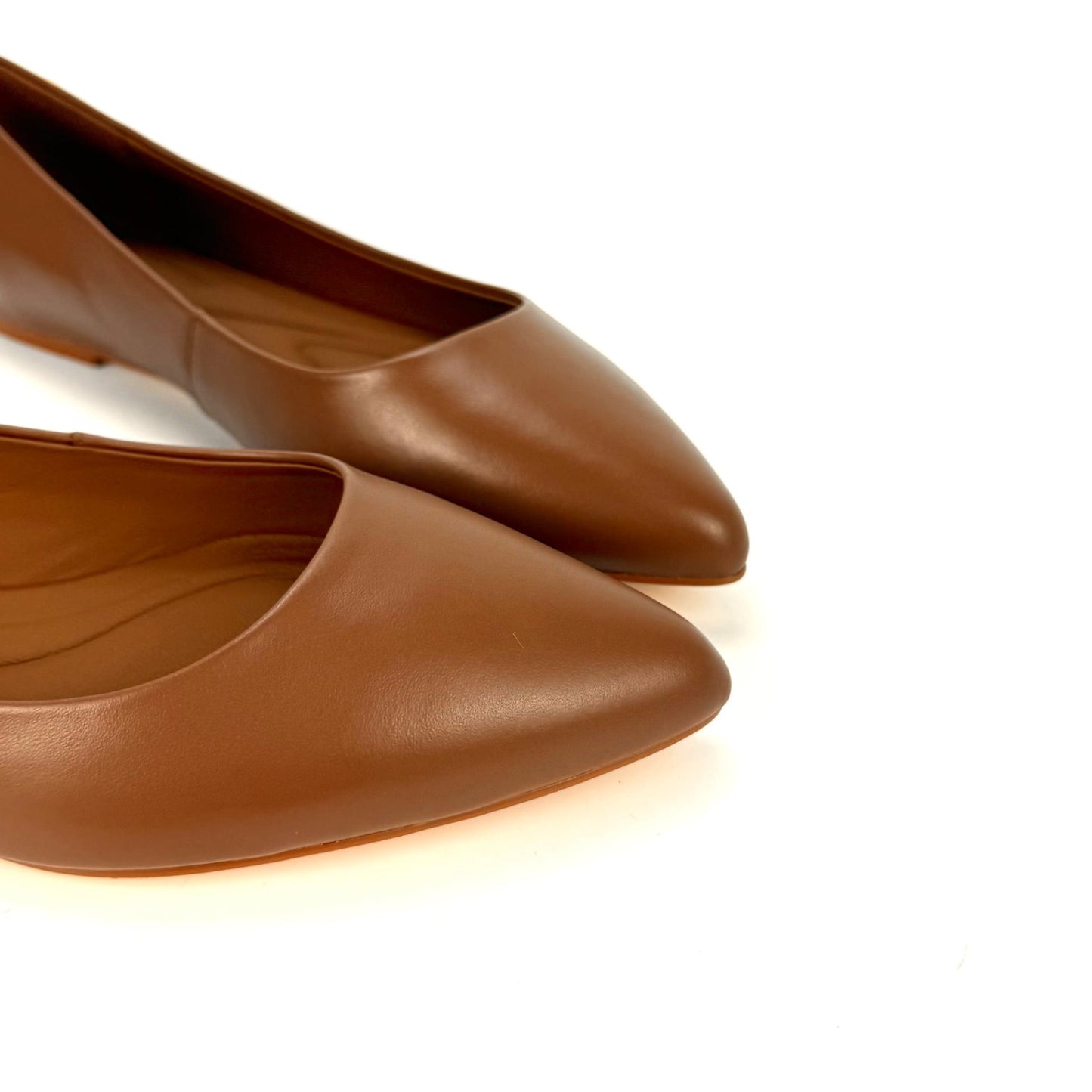 Mocha Gloria Matte Leather Ballet Flats