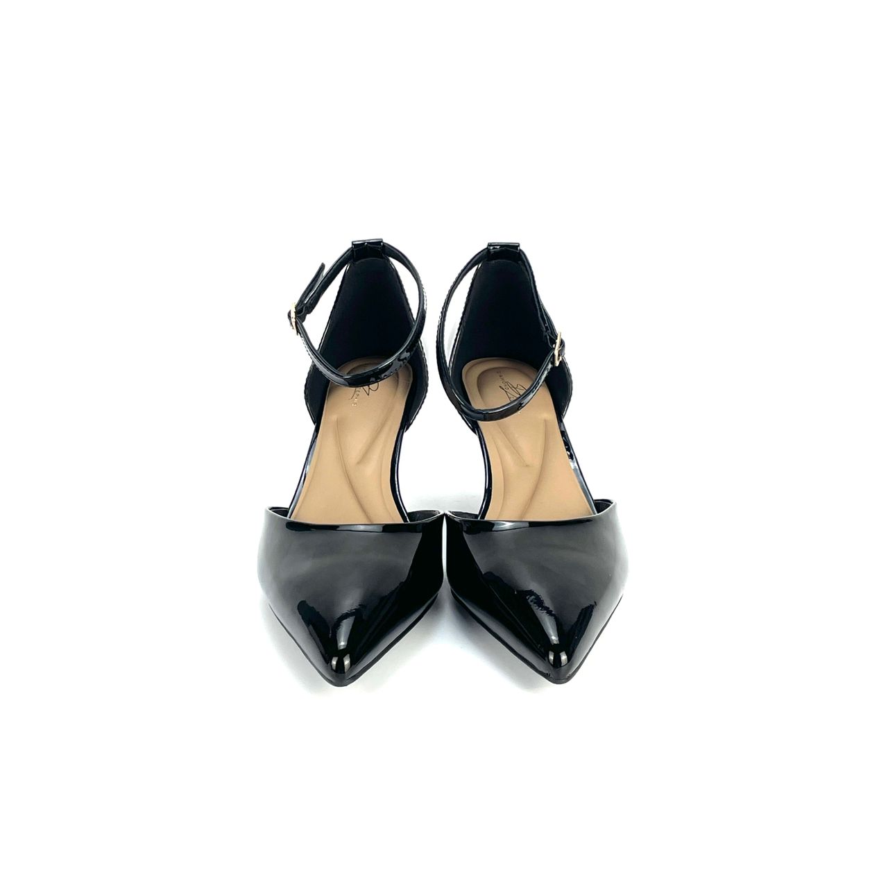 Black Tomika Patent Leather Kitten Heel