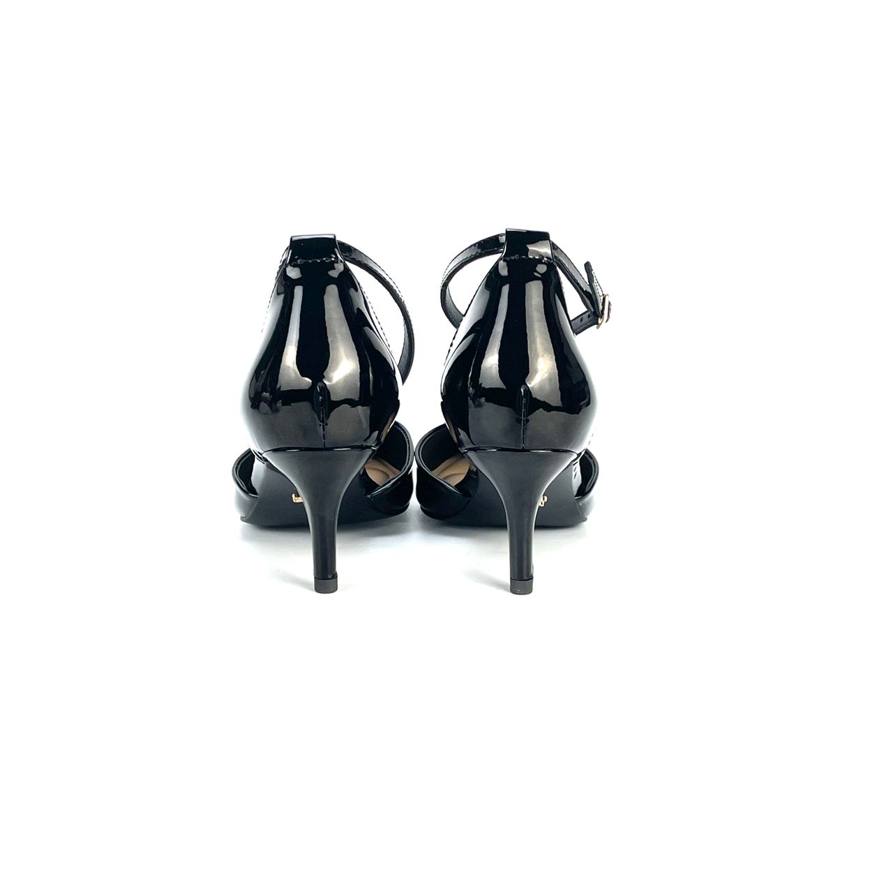 Black Tomika Patent Leather Kitten Heel