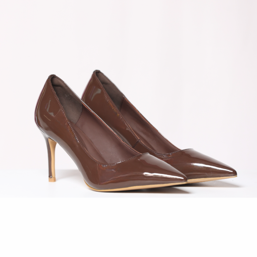 Cocoa Tiffany Patent Leather Pump