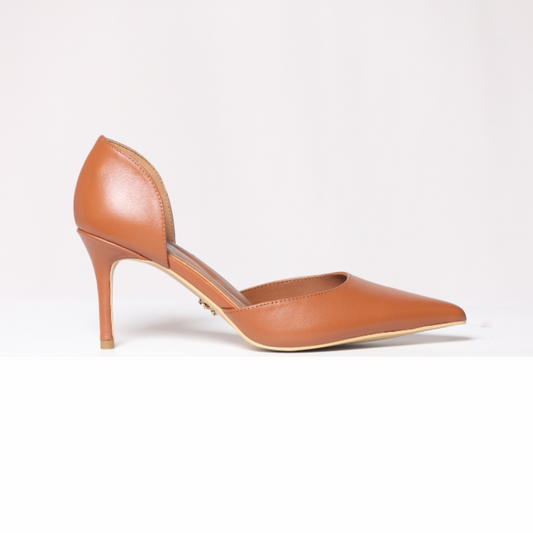 Cognac BriAnn Matte Stiletto Pump