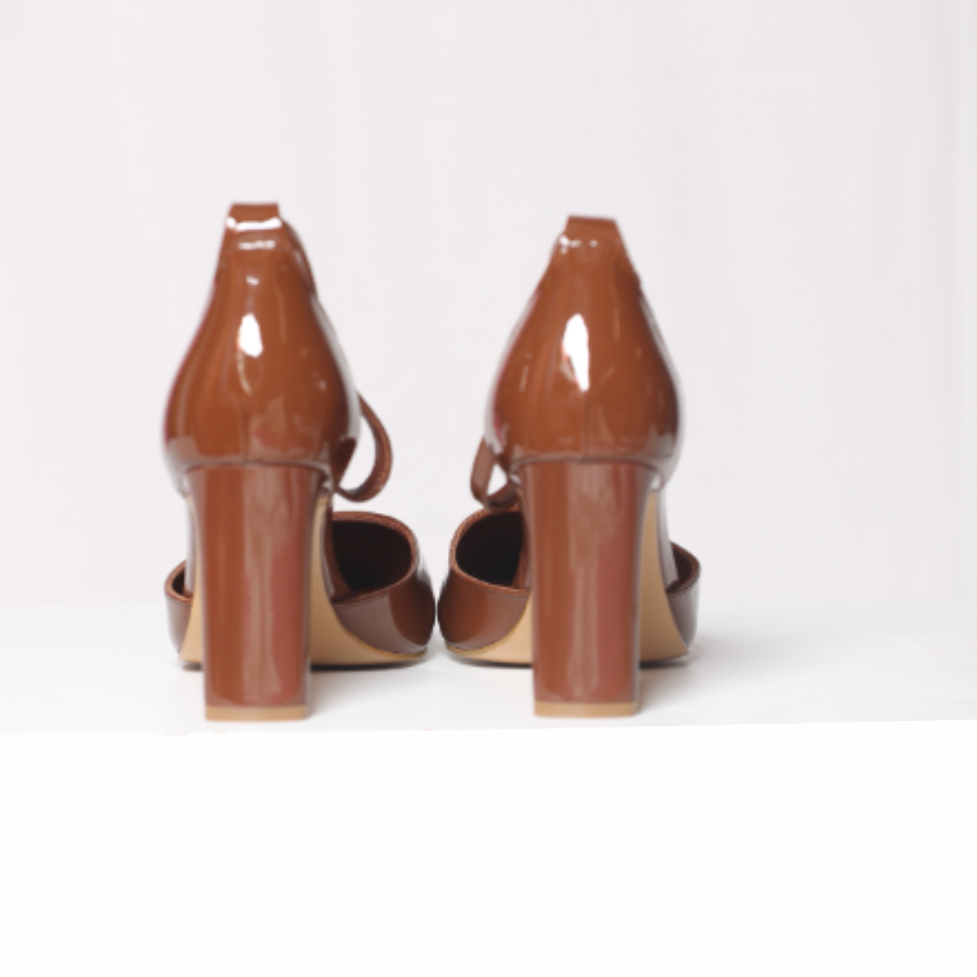 Cognac Sinatra Patent Leather Pump