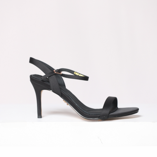 Black Shanika Satin Heel