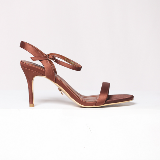 Cognac Shanika Satin Heel