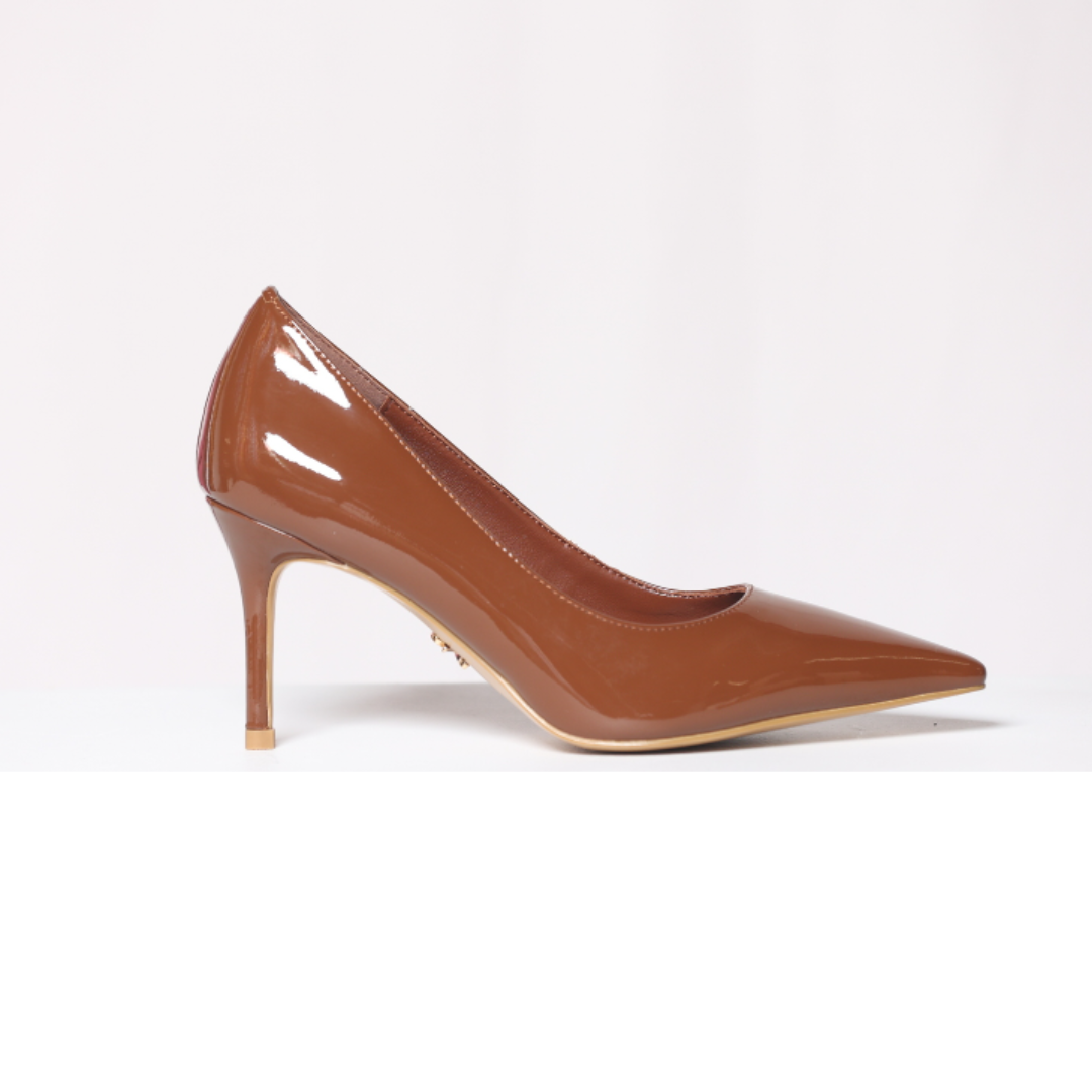 Cognac Tiffany Patent Leather Pump