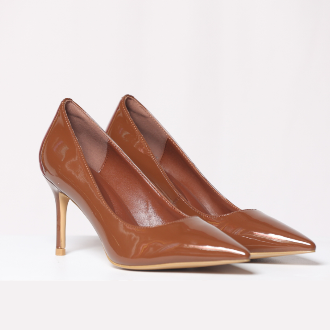 Cognac Tiffany Patent Leather Pump