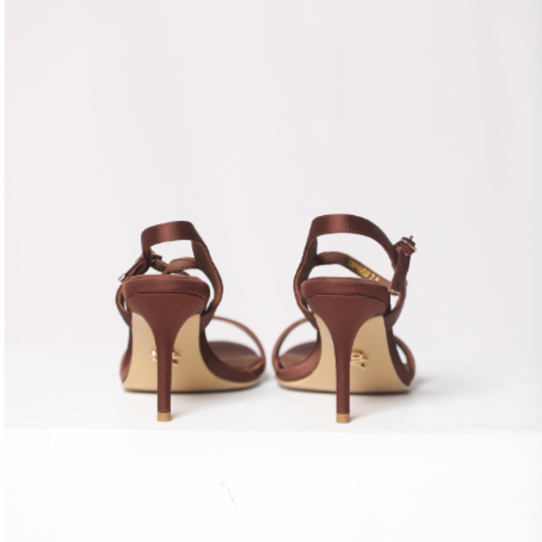 Chocolate Brown Shanika Satin Heel