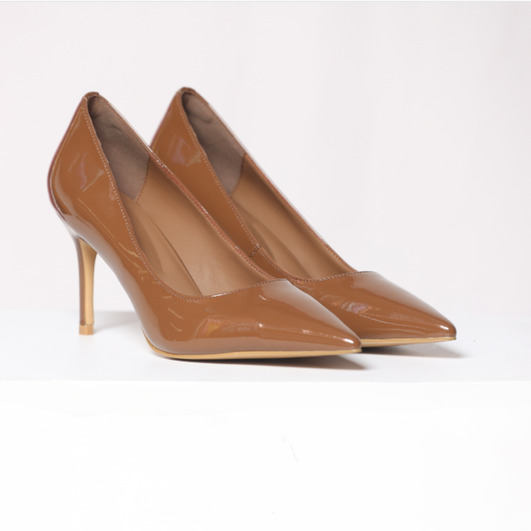 Mocha Tiffany Patent Leather Pump