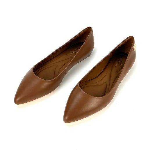 Mocha Gloria Matte Leather Ballet Flats